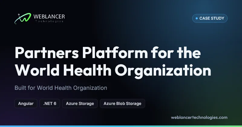 Partners Platform for the World Health Organization, built with Angular, .NET 6, Azure Storage, Azure Blob Storage